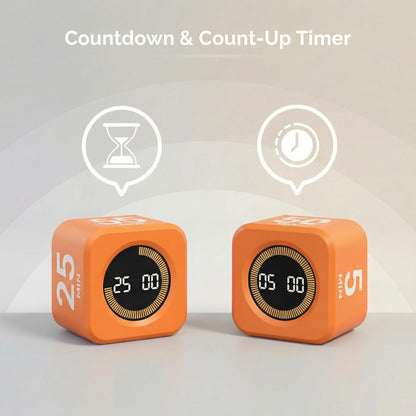 KADAMS Pomodoro Cube Timer Productivity Visual Timer - 5/10/25/50 Min Rotating Countdown (1, Green)