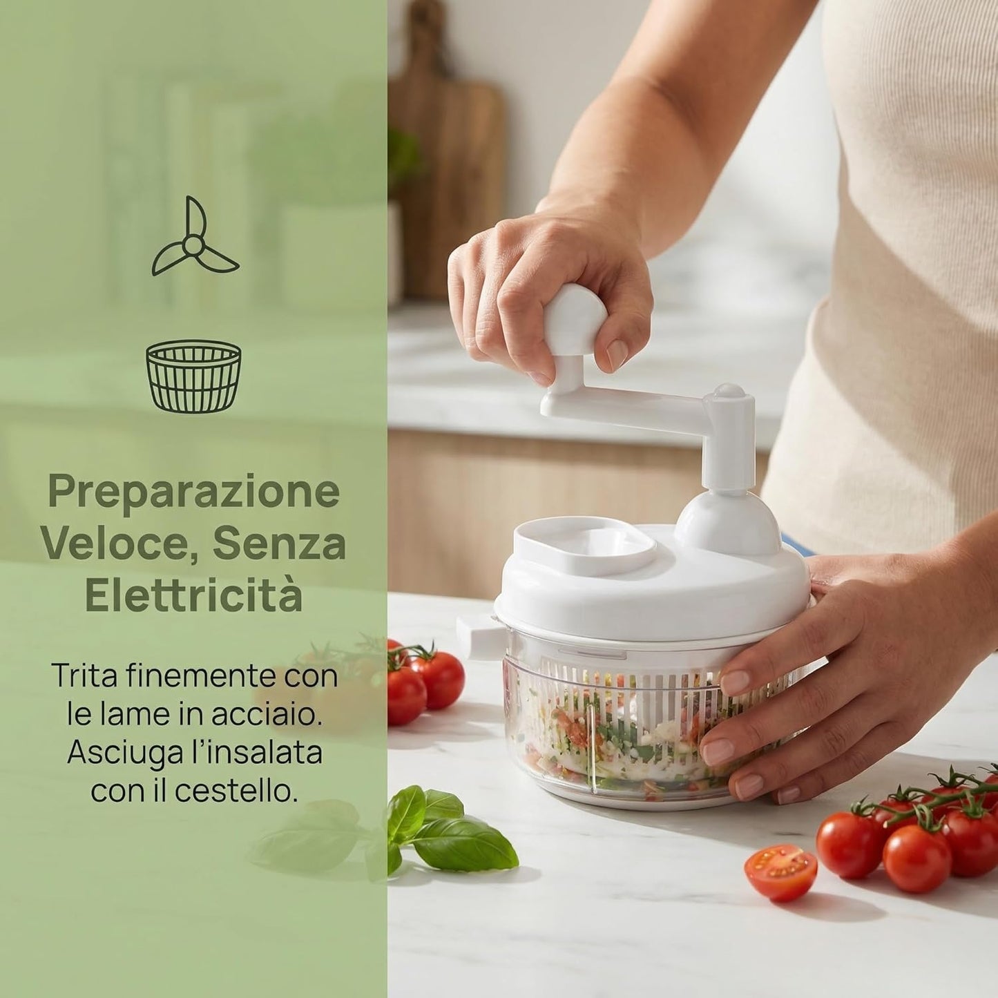 Manual Food Chopper - Vegetable Manual Quick Chopper, Easy-Clean Food Dicer, Suitable for Vegetables, Meat, Fruit, Nuts, Herbs, Onions, Salsa, and More - Multi-Function Manual Food Processor