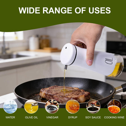 Aelga Oil And Vinegar Dispenser Set with Caddy - 2 Pack Oil Dispenser Bottle for Kitchen with No-Drip - Kitchen Decor and Accessories for Home Restaurants Weddings