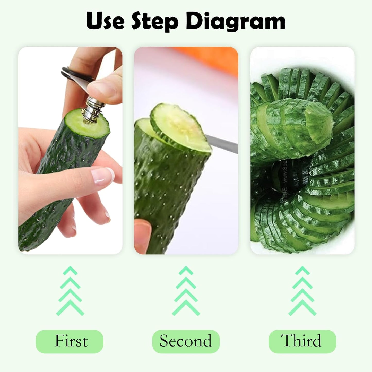 Stainless Steel Flower Curler, Piranha Spiral Cutter Tools, Stainless Steel Kitchen Tools, Easy to Clean Suitable for Cutting Zucchini Potatoes Cucumbers Carrots