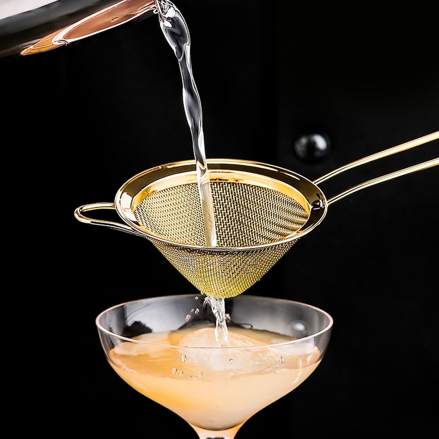 2 Pack Stainless Steel 18/8 Small Food Strainer, Fine Mesh Sieve with Long Handle, Cocktail Strainer For Cocktails, Tea Herbs, Coffee & Drinks, Rust Proof & Great as Tea Strainer, 3.5inch