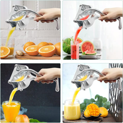 Lemon Squeezer Aluminium Alloy Manual Fruit Juicer, Citrus Juicer Hand Press Heavy Duty Manual Squeeze Extractor Tool for Pressing Lemons, Oranges, Pomegranates and Limes - Silver