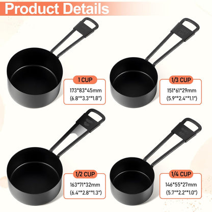 9 PCS GOLD Stainless Steel Measuring Cups and Spoons Set, Gold Nesting Design Teaspoon Stackable Cups and Spoons Heavy Duty Measuring Cup Set for Dry and Liquid Ingredients and Baking, Cooking(Golden)