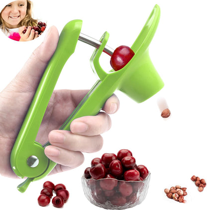 Cherry Pitter - Makmzoon Multi Cherries Corer Stainless Steel Pitter Tool with Labor-Saving Design Safe Lock Design for Making Cherry Jam - 6 Cherries