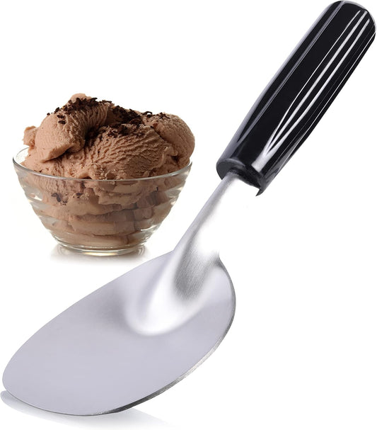 Heavy Duty Ice Cream Spade Scoop - with Non-Slip Comfortable Plastic Handle - Stainless Steel Ice Cream Paddle for Hard or Creamy Ice Cream - Ice Cream Scooper Durable Bend Proof