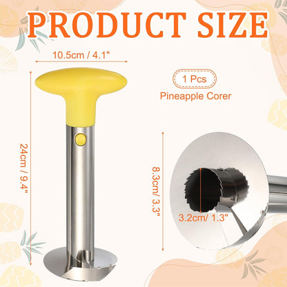 uxcell 2 Pcs Pineapple Corer, 9.4x4.1 Inch Stainless Steel Upgraded Pineapple Core Remover Eye Removal Tool, Core Fruits for Home Kitchen, Green