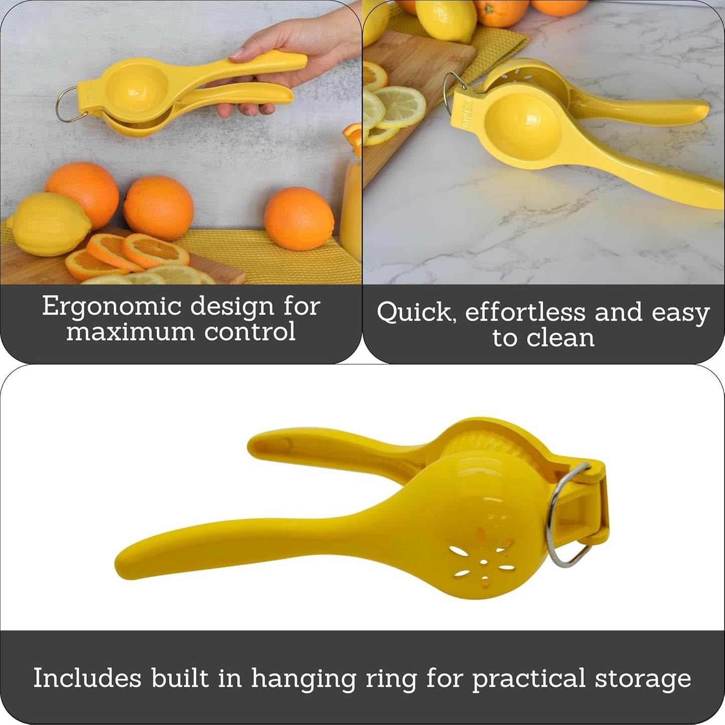 IMUSA Lemon or Lime Manual Squeezer, Citrus Juicer for Max Extraction, Green