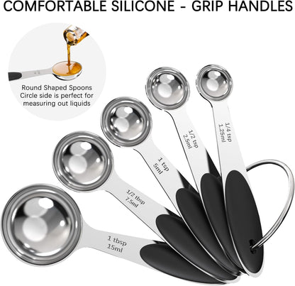 TILUCK Measuring Cups and Spoons Set, Stainless Steel, Kitchen Utensils for Cooking and Baking (10)