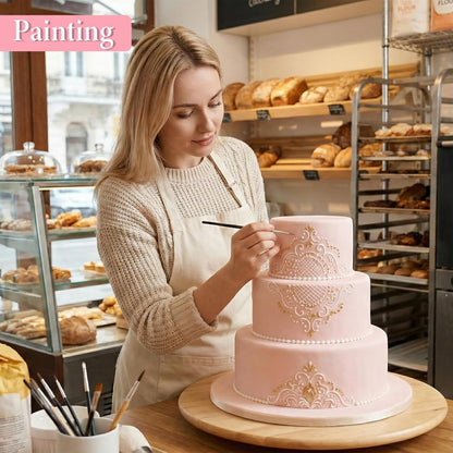 32Pcs Cake Painting Brushes Cake Candy Decorating Brush Tool Fondant Sugar Cookie Painting Brushes Supplies Multiple Function Pastry Brush Elbow and Straight Tweezer Pasta Tweezer for Baking Fondant
