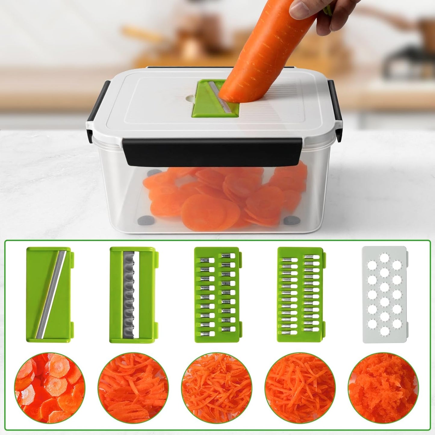 5 PCS Large Fruit Containers for Fridge - Leakproof Food Storage Containers with Removable Colander - Dishwasher & microwave safe Produce Containers Keep Fruits, Vegetables, Berry, Meat Fresh longer