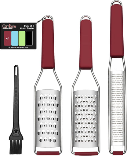 Cambom Lemon & Citrus Zester, Cheese Graters with Stainless Steel Sharp Blade for Parmesan Cheese, Ginger, Garlic, Nutmeg, Chocolate, Vegetables, Fruits, Dishwasher Safe Shredder Fine Blade