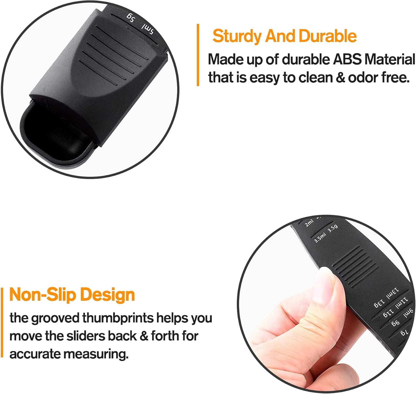 M&c Dual Sided Adjustable Measuring Spoon - Metering Spoon with Leveler in Gram & ML- For Dry or Liquid Ingredients, Baking, Cooking, Powder, Spices - Black 1pc