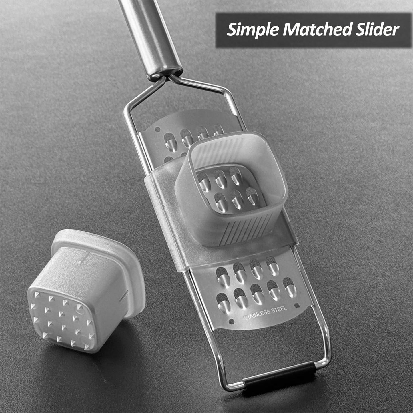 Professional Zester Grater Extra Coarse for Potato, Zucchini, Carrot, Apple, Cabbage and Cheese, Kitchen Grater with Razor-Sharp Stainless Steel Blade (Extra Coarse)