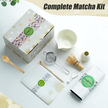 Clay&Fire Matcha Whisk Set, 9 pcs Ceramic Matcha Set, Gifts for Women,Matcha Bowl with Spout and Whisk, Matcha Kit for Matcha Lovers, Gift Mother's Day, Birthday, Anniversary