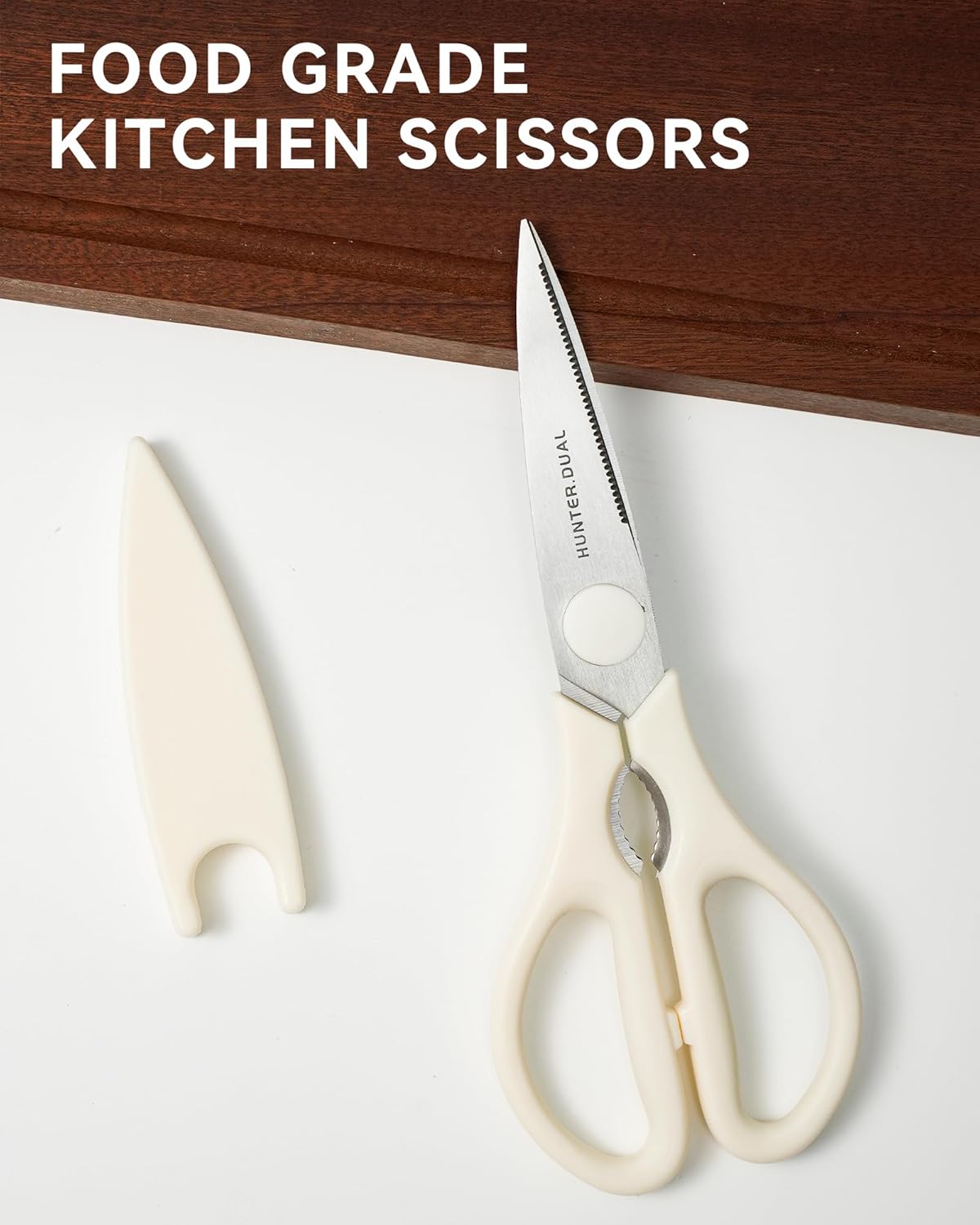 Kitchen Scissors for Food, HUNTER.DUAL Heavy Duty Come Apart Poultry Shears for Cooking, All Purpose for Cutting Chicken, Meat, Fish & Vegetables (Black, 8.26 Inch)