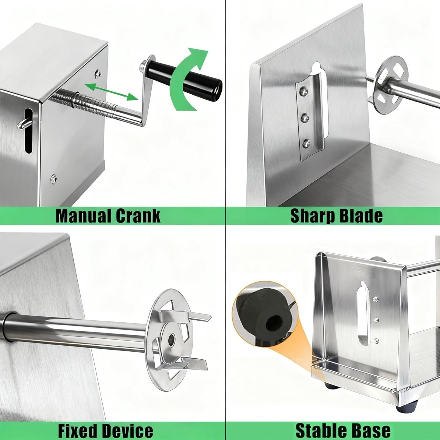 Tornado Potato Spiral Cutter, AIDOIT Manual Stainless Steel Potatoes Twister Cutter