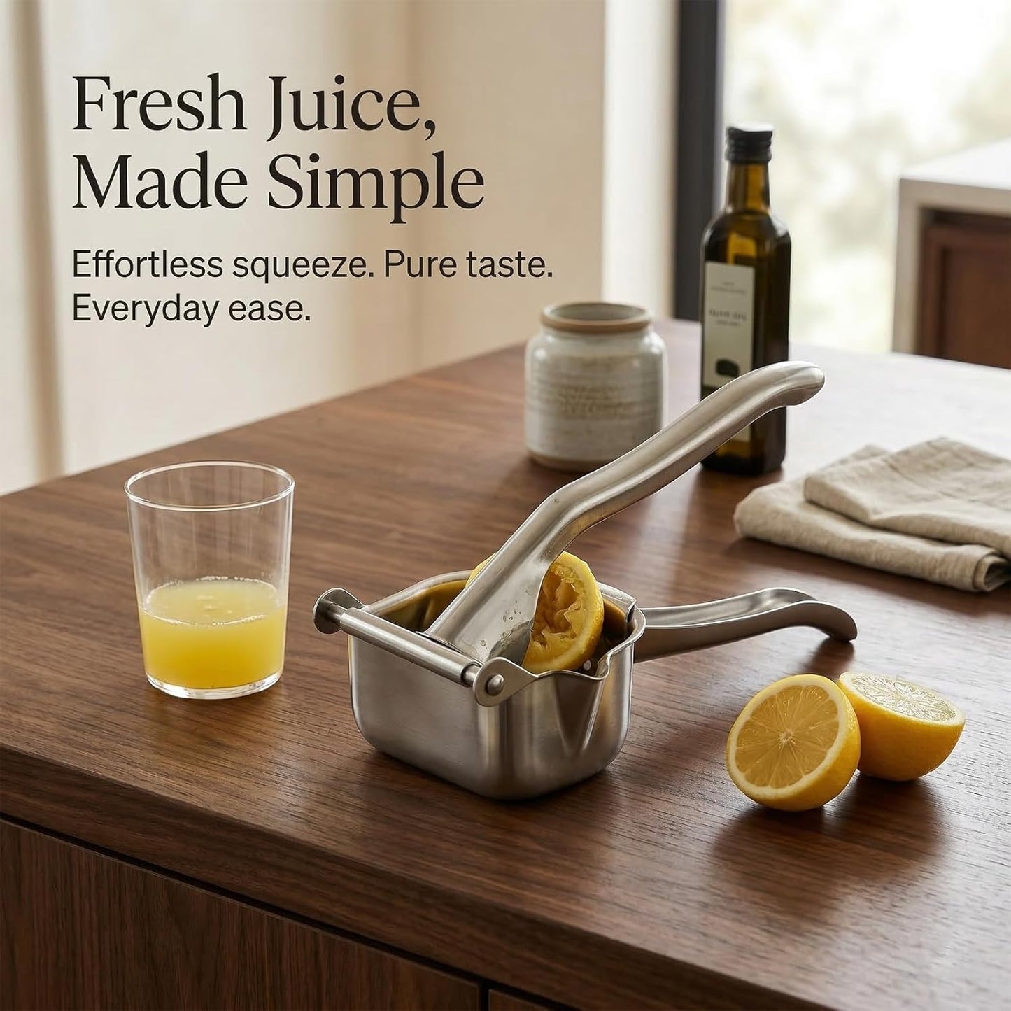 Hand Juicer Squeezer, Heavy Duty Stainless Steel Manual Citrus Juicer Press, for Lime Orange Grapefruit Tangerine, Easy Clean & Dishwasher Safe
