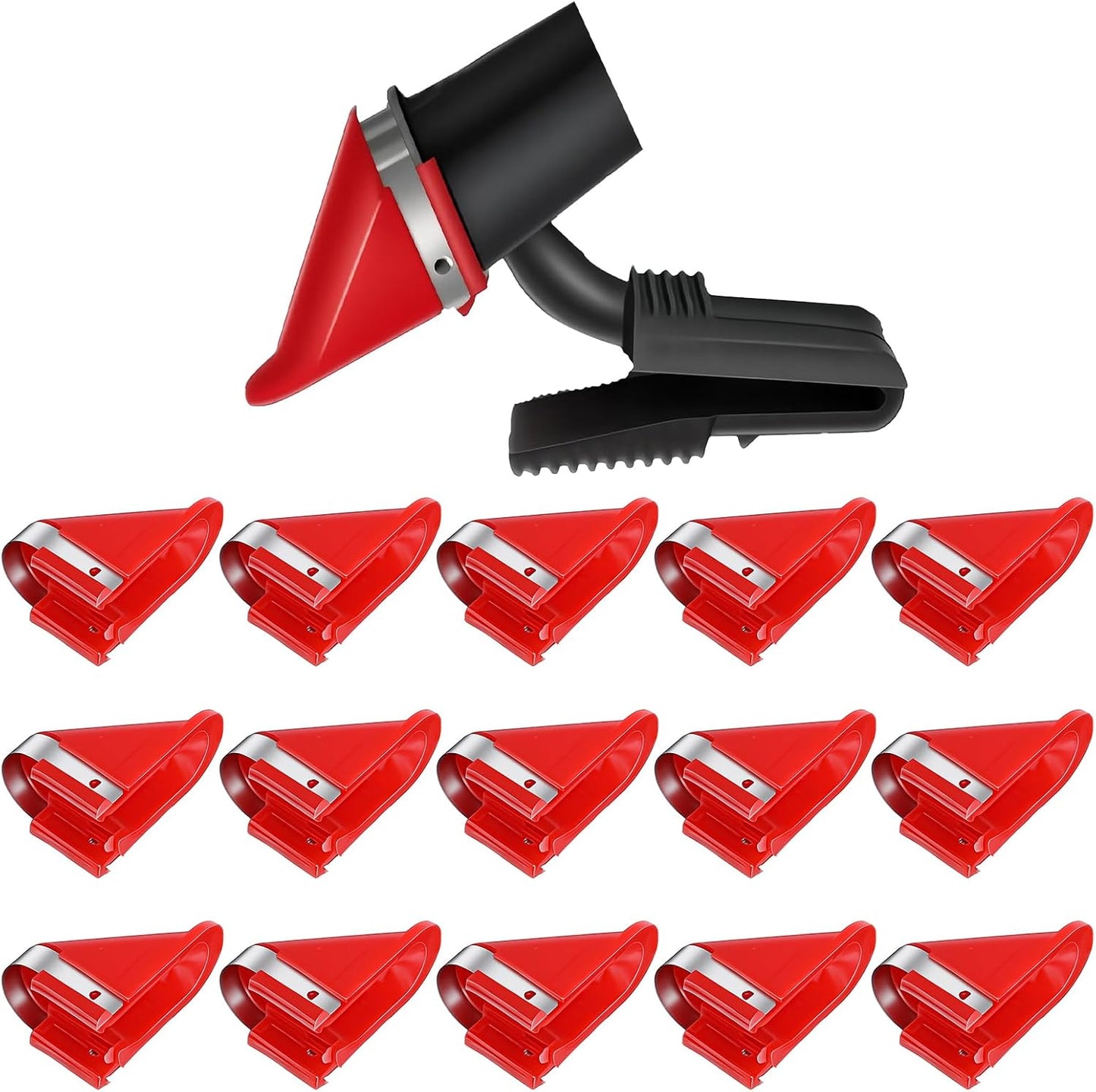 15 PCS Stainless Steel Replacement Blades, Electric Potato Peeler Accessory for Automatic Electric Potato Peeler, Automatic Rotating Fruits Vegetables Cutter Peeling Tool (Red）