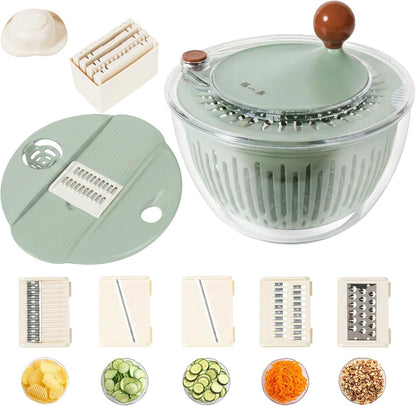 Salad Spinner Large Lettuce Spinner 4.3 Qt with Non-Slip Base & Stop Button Vegetable Dryer & Fruit Washing Bowl for Efficient Salad Prep