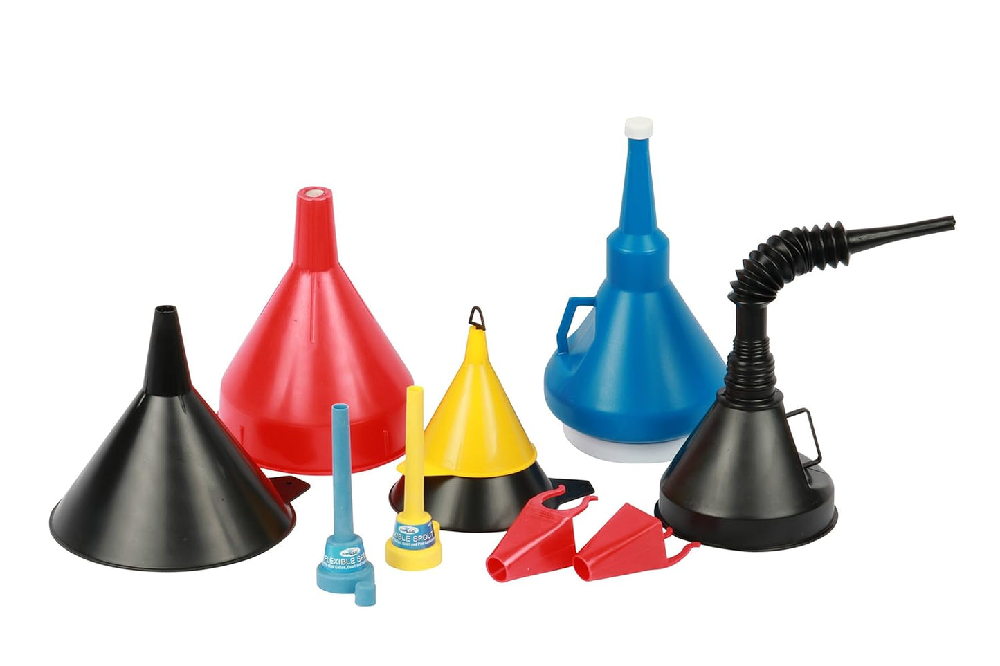 Funnel King 32850 10-Piece Funnel Assortment, Every Size You Need, Perfect for Garage/Shop