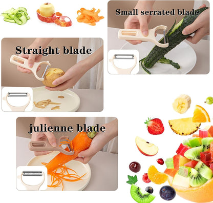 3 Pcs Julienne Peeler Creative Plastic Y Peelers for Kitchen Tool, Veggie, Potato, Tomato, Fruit