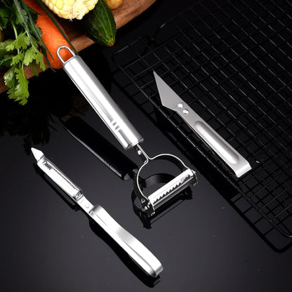 3-in-1 Vegetable Peeler - Ultra Sharp Slicer, Grater & Peeler with Ergonomic Design Grip for Effortless Peeling, Slicing and Grating for Fruit, Potatoes, Carrots, Apples
