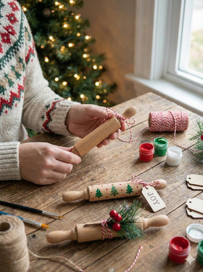 8-Inch Premium Kids Mini Rolling Pins (6-Pack) Splinter-Free, Non-Stick Hardwood for Baking, Sensory Crafts, Play-Doh, Clay, Therapeutic Fine Motor Skills for Toddlers, Great Gift for Children