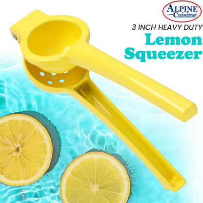 Alpine Cuisine Orange Squeezer with hook - Handheld Aluminum Citrus Juicer, Manual Citrus Juicer press, Orange & Lemon Press - Kitchen Tools and Gadgets for Making Fresh Juice - 9.1 x 3.5 Inches