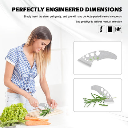 9-Hole Herb Stripper Tool, Stainless Steel Leaf Stripper for Kale, Rosemary, Basil, Thyme, Collard Greens – Ergonomic Kitchen Gadget with Blade Guard, Dishwasher Safe