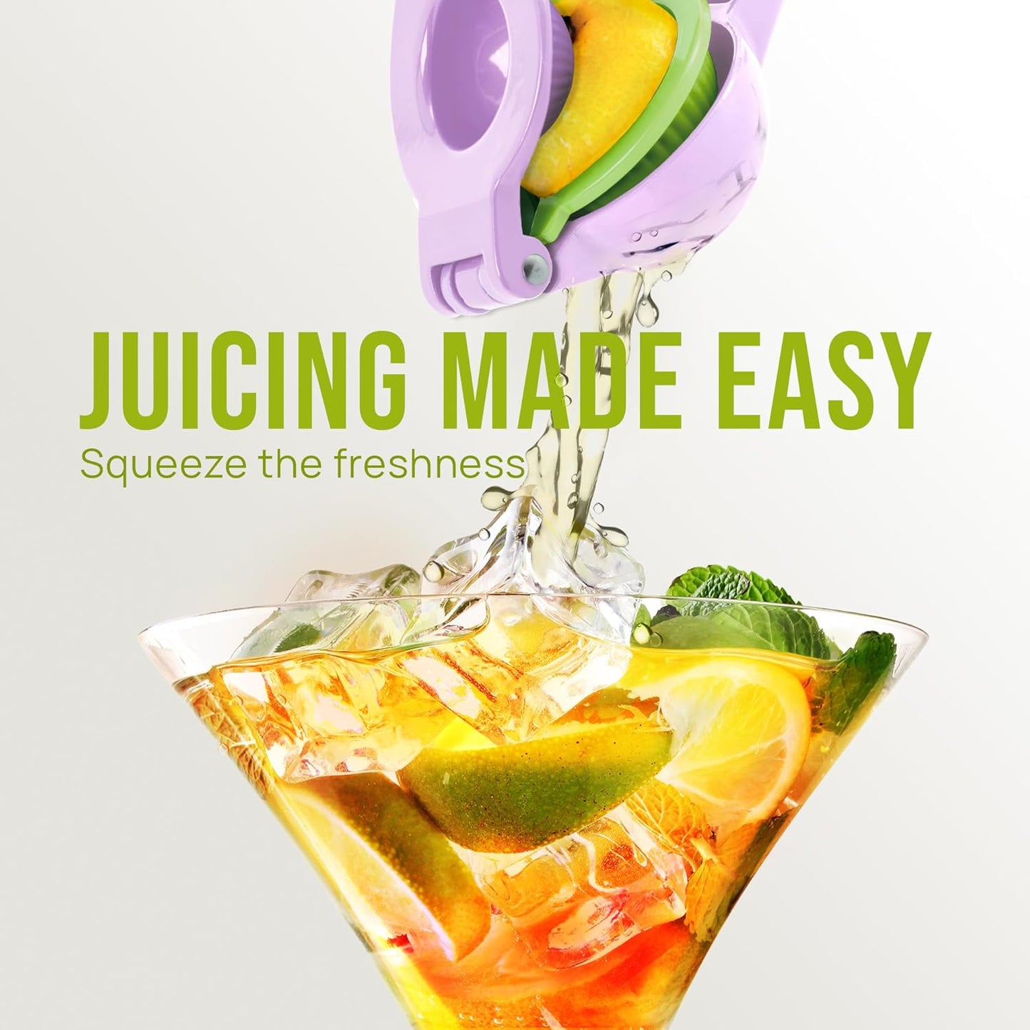 Zulay Kitchen Metal 2-in-1 Lemon Squeezer - Sturdy Max Extraction Hand Juicer Lemon Squeezer Gets Every Last Drop - Easy to Clean Manual Citrus Juicer - Easy-Use Lemon Juicer Squeezer - Yellow/Green
