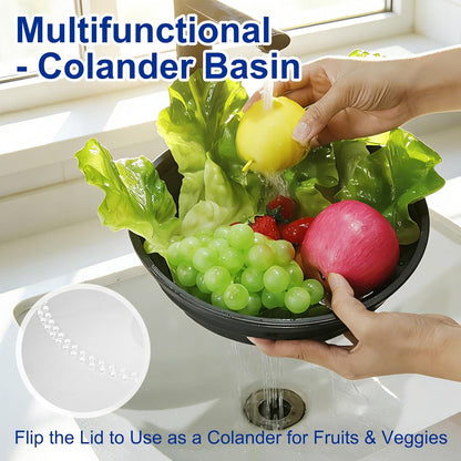 10.7 Inch Microwave Food Cover with Heat Insulation Mat, Anti-Scald Collapsible Microwave Splatter Cover, Multi-Functional as Colander & Fruit Plate, Dishwasher Safe, Ideal for Meal Prep (Gray)