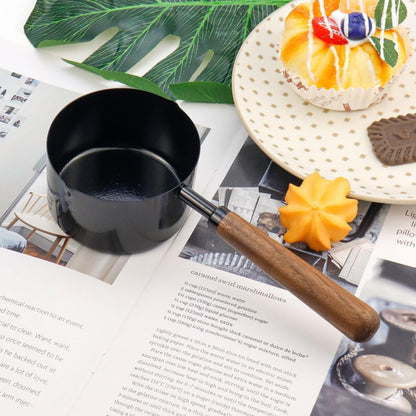 1pcs 1/3 Cup Measuring Cup with Wooden Handle Stainless Steel Measuring Scoop 80ml Measuring Spoon Black 1/3 Measuring Cups for Baking Cooking Wet and Dry Ingredients (80ml)