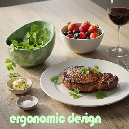 Ceramic Herb Stripper Bowl with Multiple Hole Sizes for Leaves and Stems, Small (white)