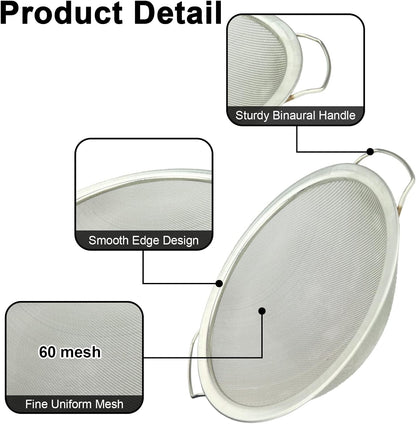 3 Pack Fine Mesh Paint Strainer 60 Mesh Stainless Steel Paint Filter Emulsion Honey Funnel Filter Cover Fits 5 Gallon Paint Bucket Filter Tool Insert Strains
