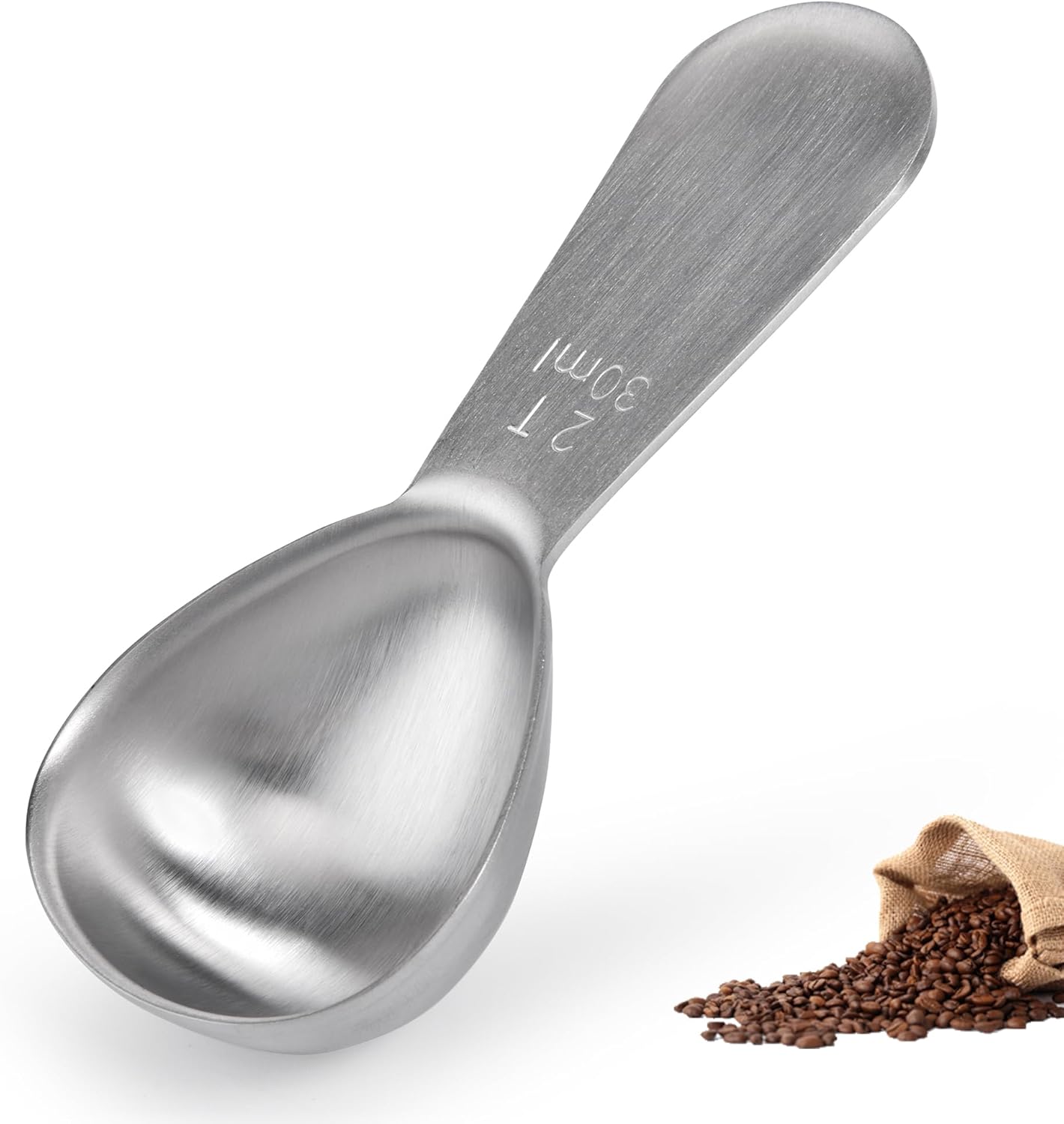 Doosu 1 Tablespoon Coffee Scoop - 18/8 Stainless Steel Heavy Duty Measuring Spoon with Short Handle, Food Grade Metal Tbsp Scoop for Ground Coffee Beans Tea Sugar Powder (15ml)