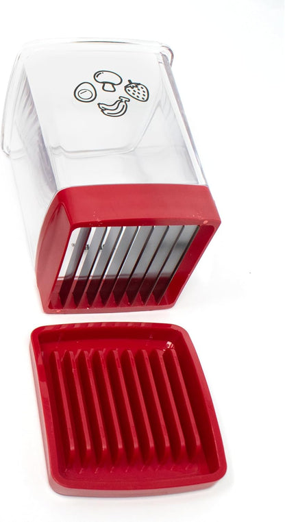 Norpro Speed Slicer with Push Plate, Red, 3"L x 3"W x 4.25"H