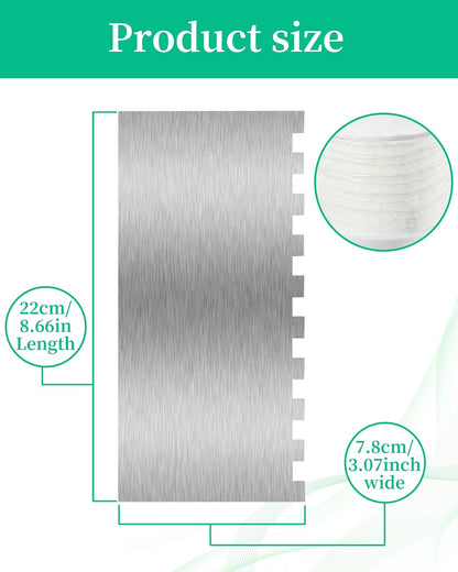 Cake Scraper Smoother Cake Decorating Supplies Kit 8.6 Inch Metal Bench Scraper for Baking Buttercream Smoother Stainless Steel Frosting Cake Comb Edge Side Jagged Comb for Cream Cake-1