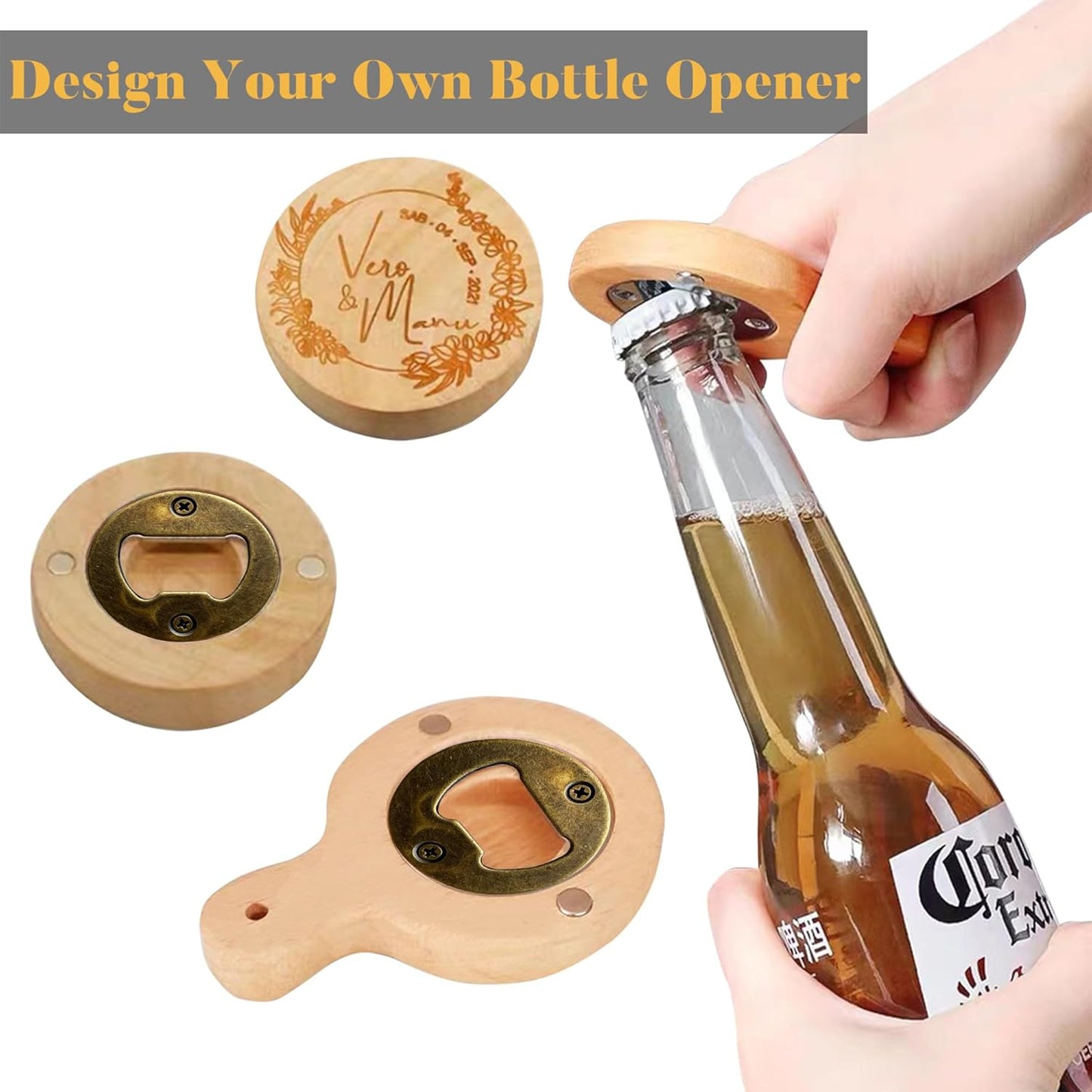 Bottle Opener Insert - 20 Sets Stainless Steel Inserts Kit with Screws Screwdriver for DIY Resin Mould Kit Hardware Parts Supply（black)