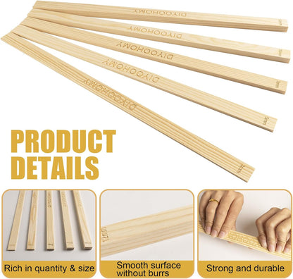 DIYOOHOMY 10 Pcs 17"L Rolling Pin Guides for Dough Thickness Polymer Clay Tools, Wooden Slab Roller for Clay, Clay Rolling Pin Depth Guide Pottery Ceramics Supplies