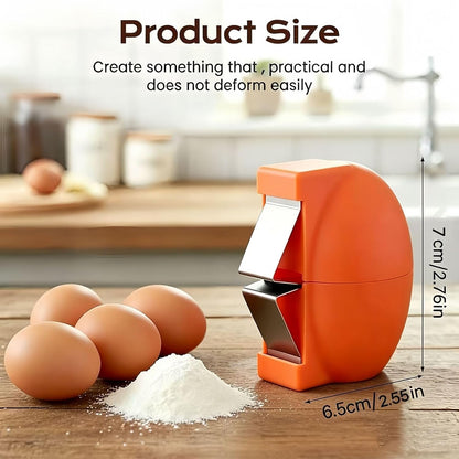 Stainless Steel Egg Opener, Cracker, Separator and Slicer Tool, 3 Piece Set, Pink, Orange, Yellow, for Breakfast and Baking
