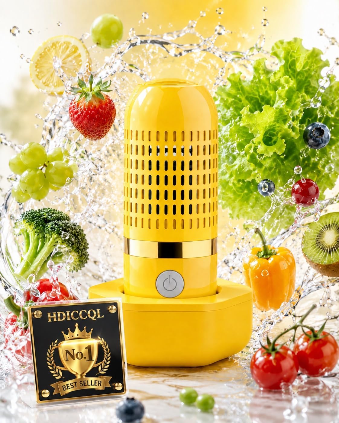 Fruit Washer Vegetable Cleaner Wash Veggie Fruit Produce Machine Device Purifier Portable 10-Minute Auto Cycle, USB Rechargeable Ipx7 Waterproof Fruit Washer(Green)