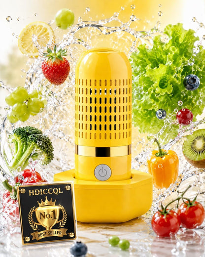 Fruit Washer Vegetable Cleaner Wash Veggie Fruit Produce Machine Device Purifier Portable 10-Minute Auto Cycle, USB Rechargeable Ipx7 Waterproof Fruit Washer(Green)