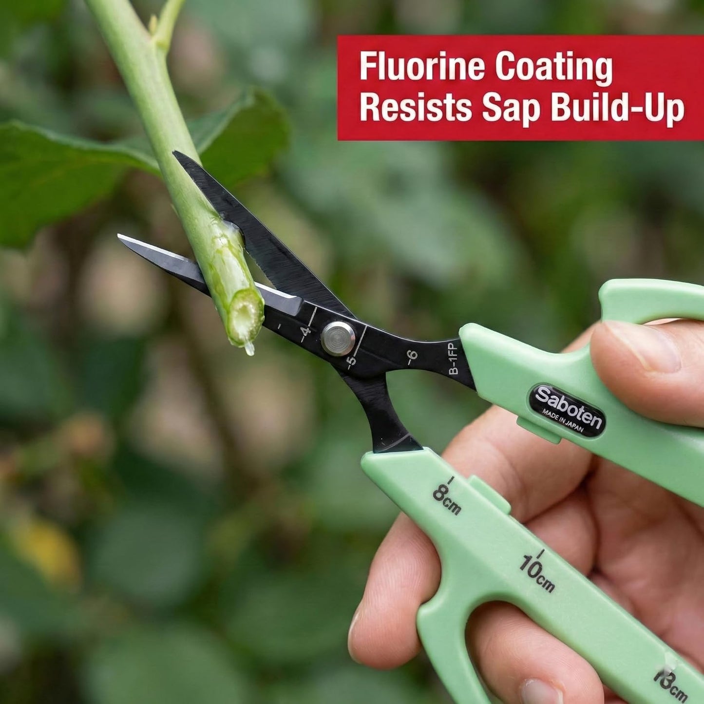 Saboten Stainless Steel Angled Blade Trimming Scissors Orange PT-13 160mm Precision Gardening Bonsai and Floral Shears Made in Japan