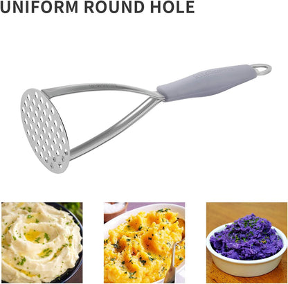 Joyoldelf Heavy Duty Stainless Steel Potato Masher with Potato Peelers, Masher Kitchen Tool & Food Masher/Potato Smasher with Silicone Handle, Perfect for Bean, Vegetable, Fruits, Avocado, Meat