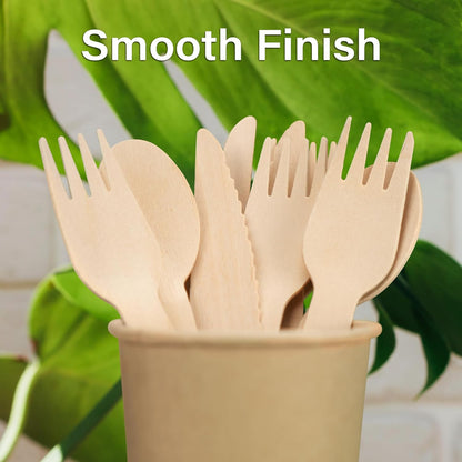 LotFancy Mini Wooden Spoons, Pack of 100, 4 inch Length, Disposable Tasting Sampling Spoons, Biodegradable Compostable Eco-friendly Birchwood Taster Spoons