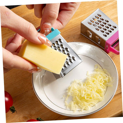 PRETYZOOM Mini Stainless Steel Cheese Grater Box with Non-Slip Handle Multipurpose Hand Grater for Cheese Garlic Ginger and Vegetable Slicing Compact 2.63 Inch Kitchen Shredder Set of 30