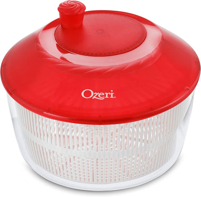 Ozeri Italian Made Fresca Salad Spinner and Serving Bowl, BPA-Free, Green, 4.4 qt
