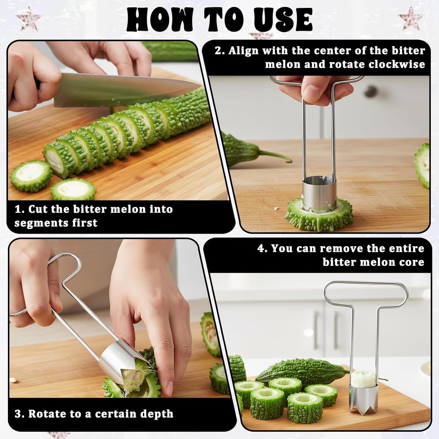 JJUNW Stainless Steel Corer Tool, Pepper Seed Corer Remover Multifunctional Fruit And Vegetable Core Remover Kitchen Gadget for Pepper Pineapple Pear Vegetable Cores