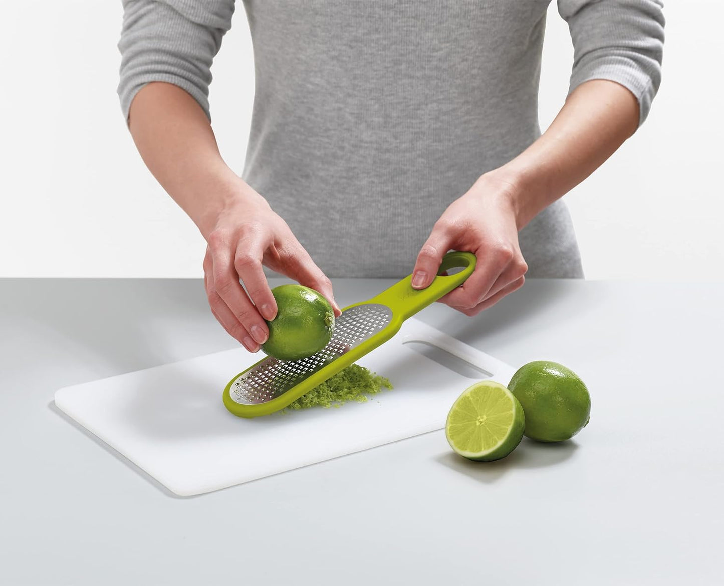 Joseph Joseph Duo 2-Piece Kitchen Grater Set, Vegetable, Cheese Coarse and Fine Grater, Citrus Zester, Opal/Green