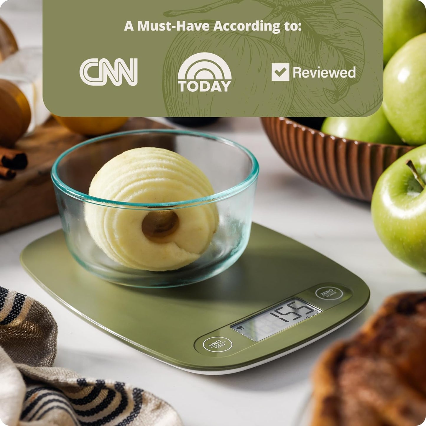 Greater Goods Food Scale – Digital Kitchen Scale, 1g Precision, Easy-Tare & Quick Conversion, Slim Compact Design, Durable & Portable | Ideal for Cooking, Baking & Meal Prep